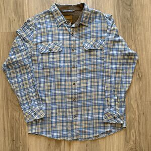 Venado XL Flannel Long Sleeve Blue Corduroy Collar Soft Brushed Full Reach Read